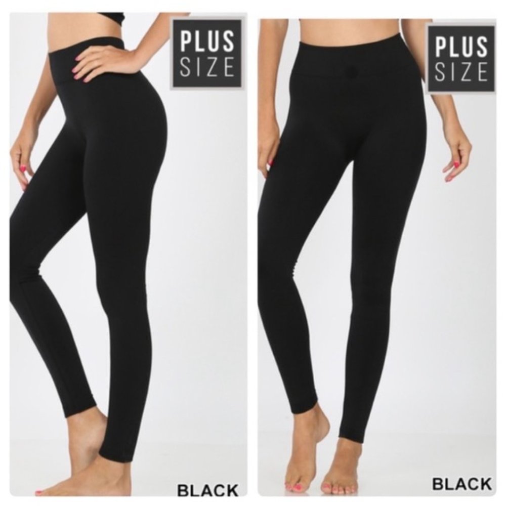 Black PLUS Size Classic Leggings "Comfy & Soft"